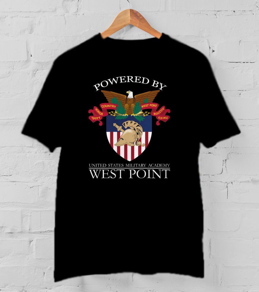 Powered By United States Military Academy West Point Honor Duty Country T-Shirt