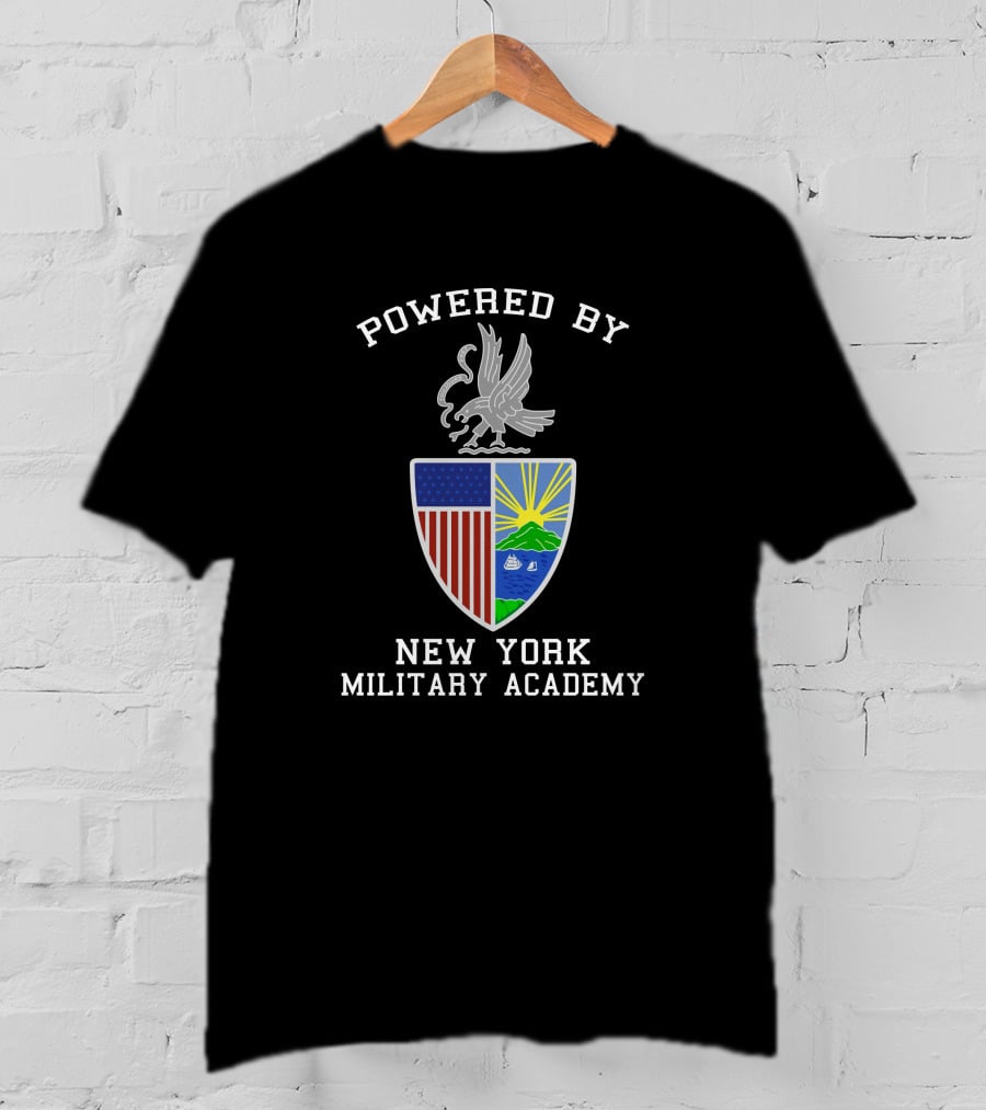 Powered By New York Military Academy Crest Shield T-Shirt