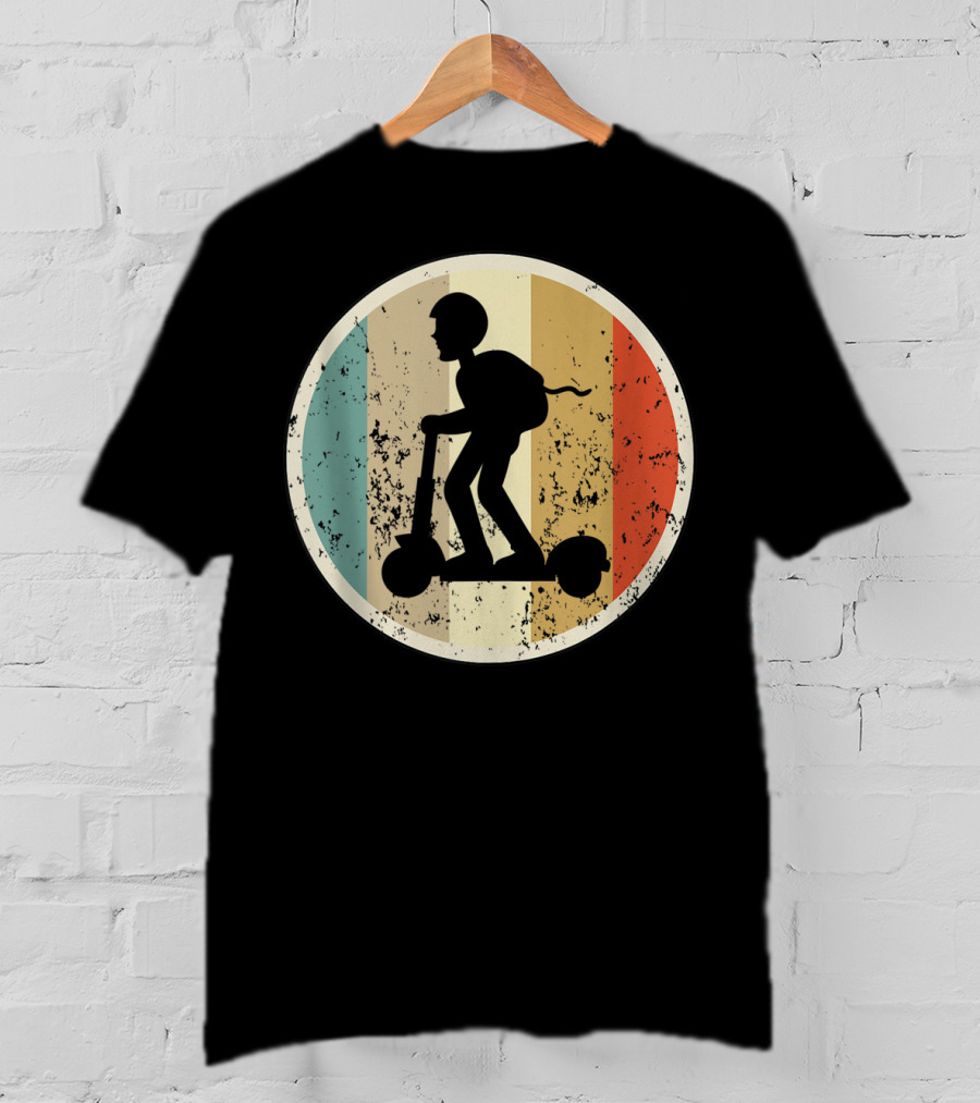 Escooter Electric Scooter Driver Vintage Retro T-Shirt