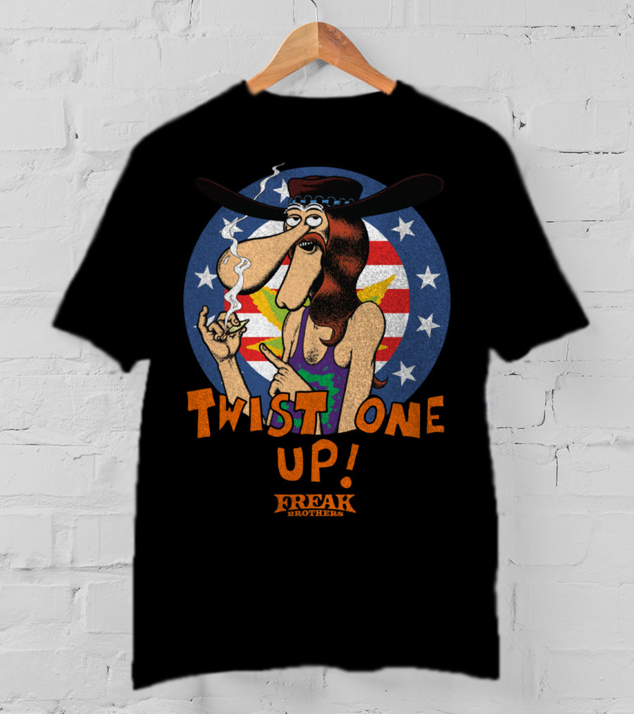 Freak Brothers Twist One Up Star-Spangled Smoking Character T-Shirt