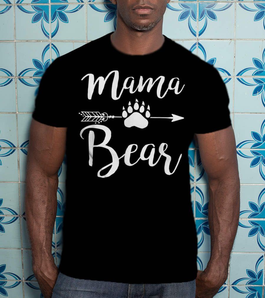Mama Bear Arrow Paw Print Family T-Shirt
