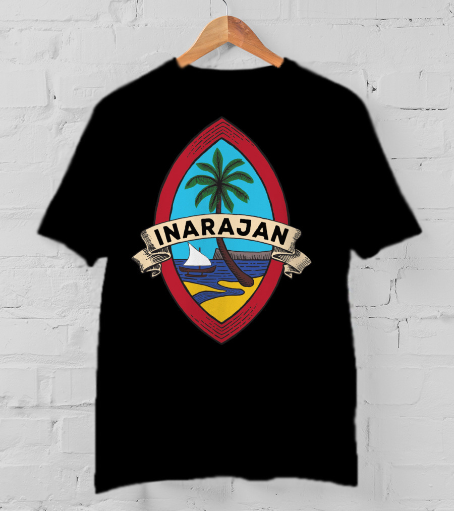 Guam Seal Inarajan Palm Beach Scene T-Shirt