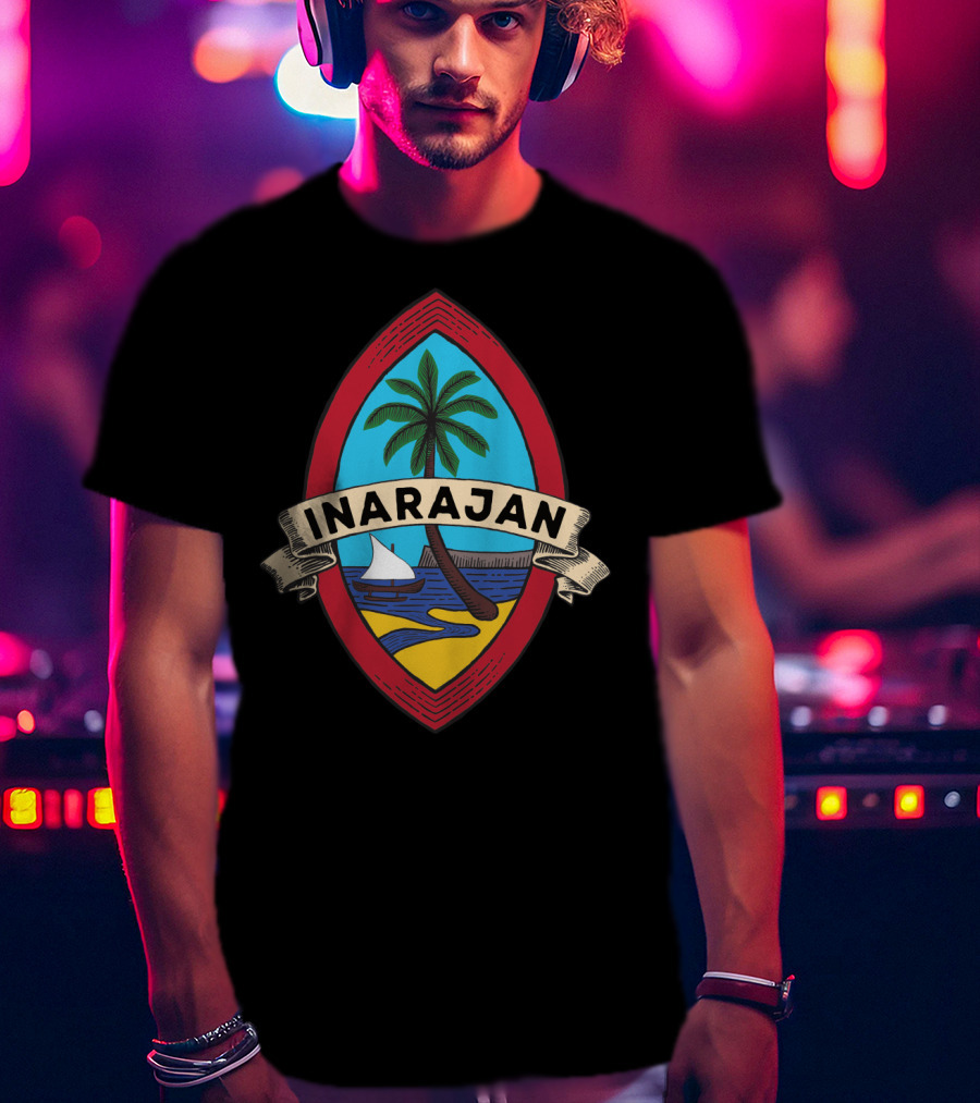 Guam Seal Inarajan Palm Beach Scene T-Shirt