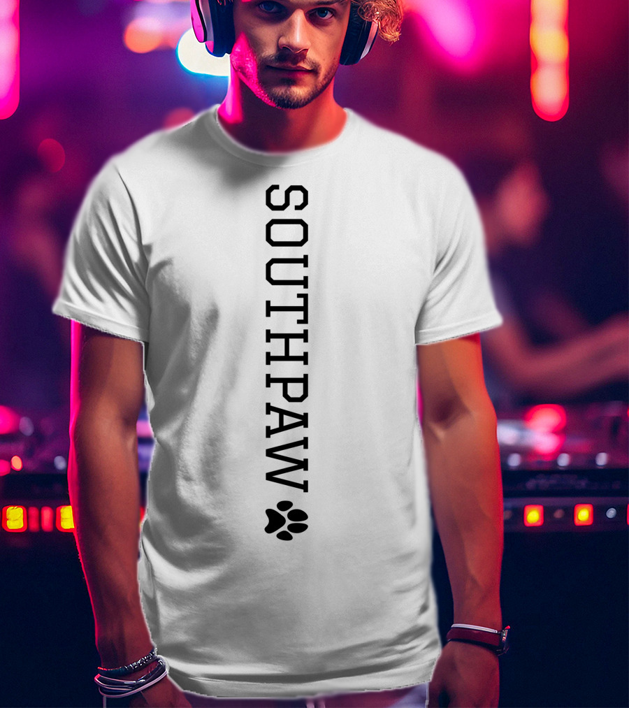 Southpaw Lefty Left Handed Genius Paw Prints T-Shirt