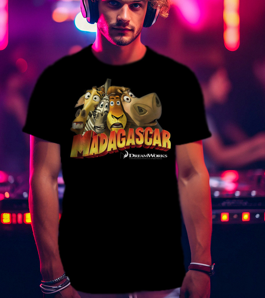 DreamWorks Madagascar Movie Characters Group Shot T-Shirt