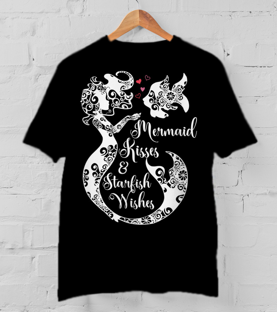 Mermaid Kisses And Starfish Wishes Mandala T-Shirt