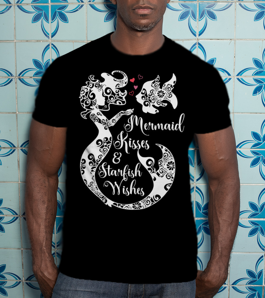 Mermaid Kisses And Starfish Wishes Mandala T-Shirt
