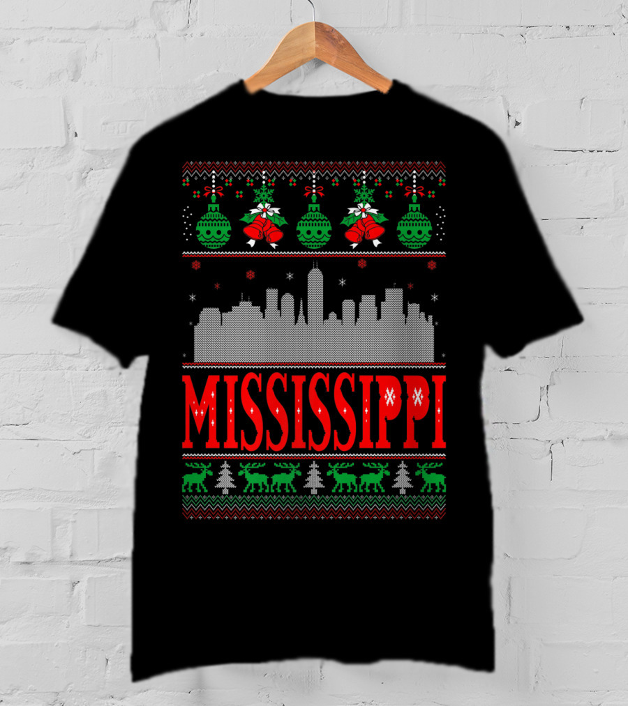 Mississippi Skyline Christmas T-Shirt
