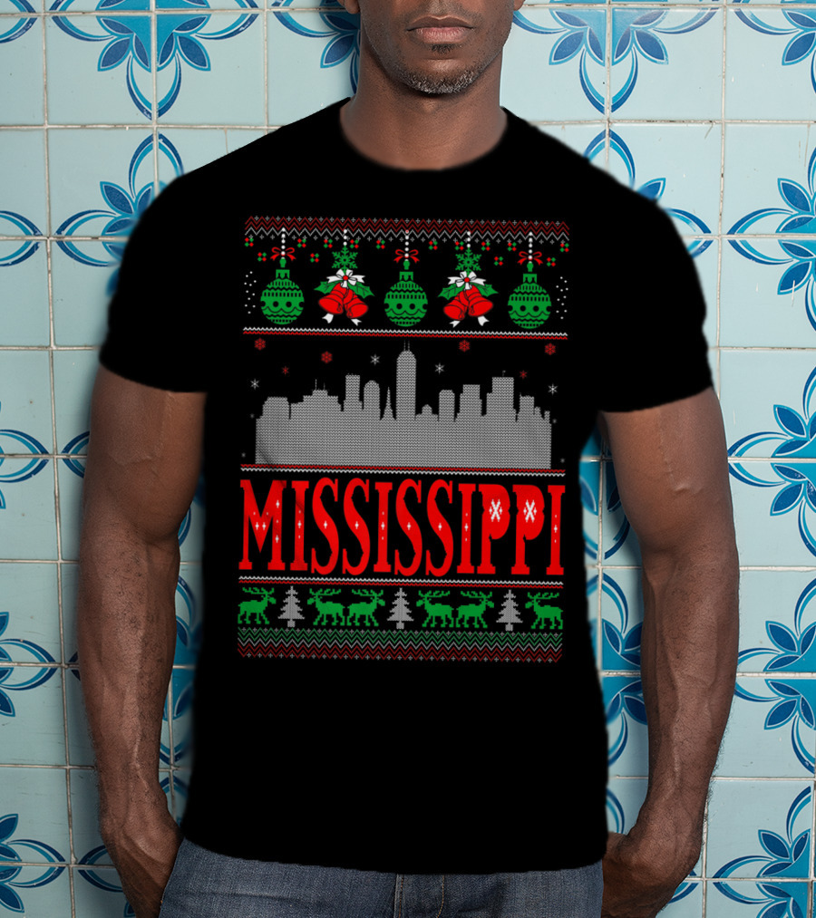 Mississippi Skyline Christmas T-Shirt
