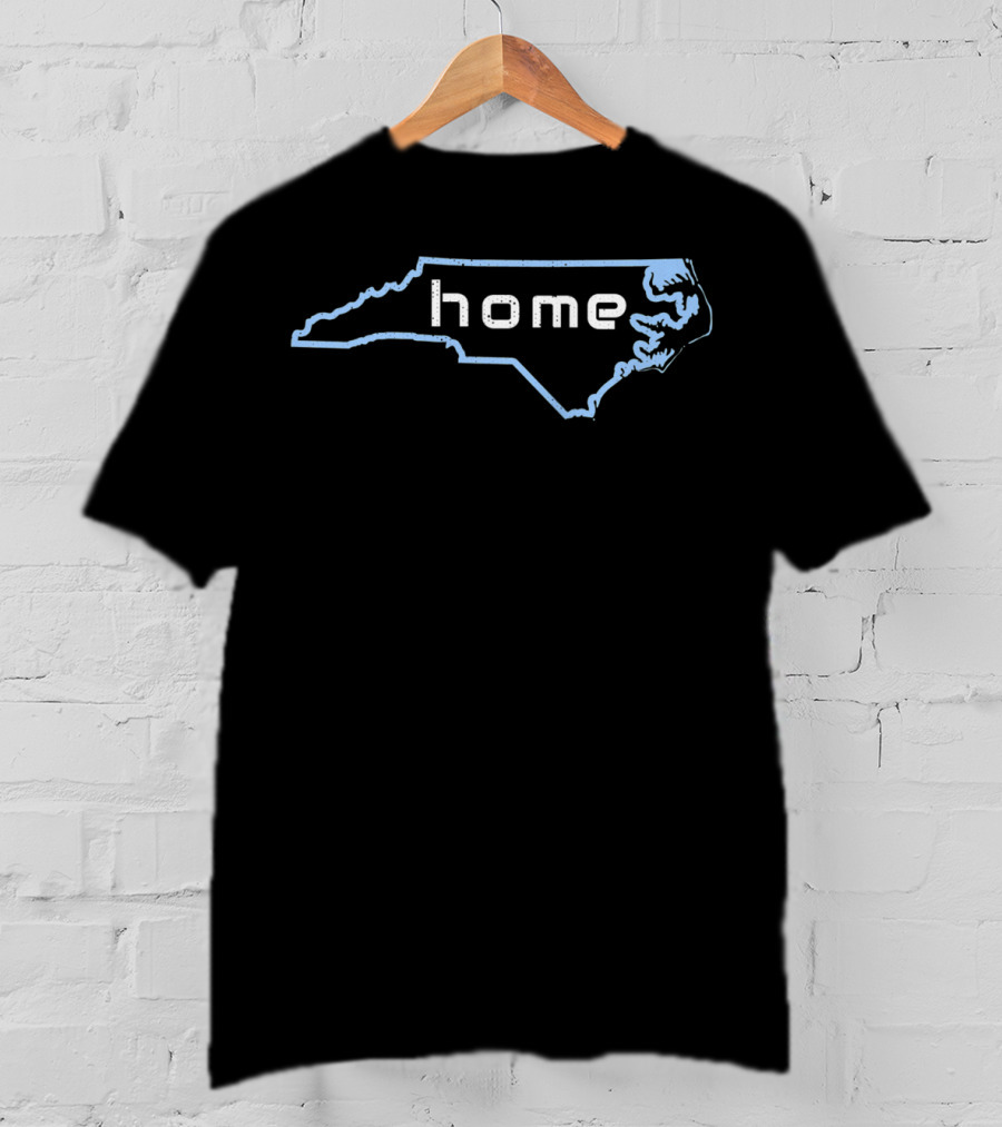North Carolina Outline Home Blue T-Shirt