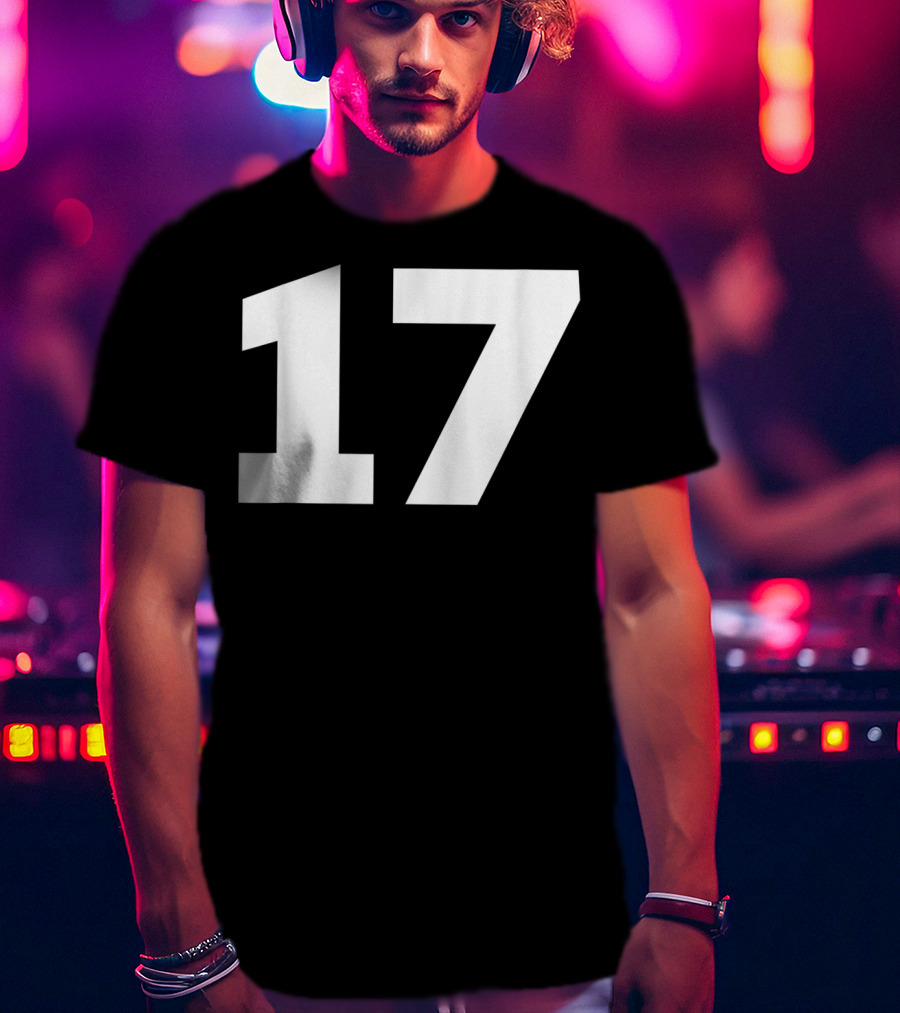 Number 17 Jersey Style Sport Team Group T-Shirt