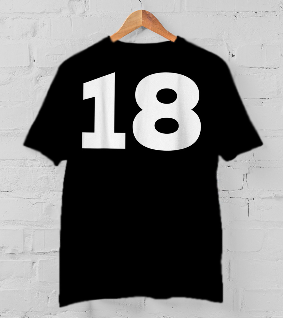 Number 18 Sport Team Fan Jersey Style Group T-Shirt