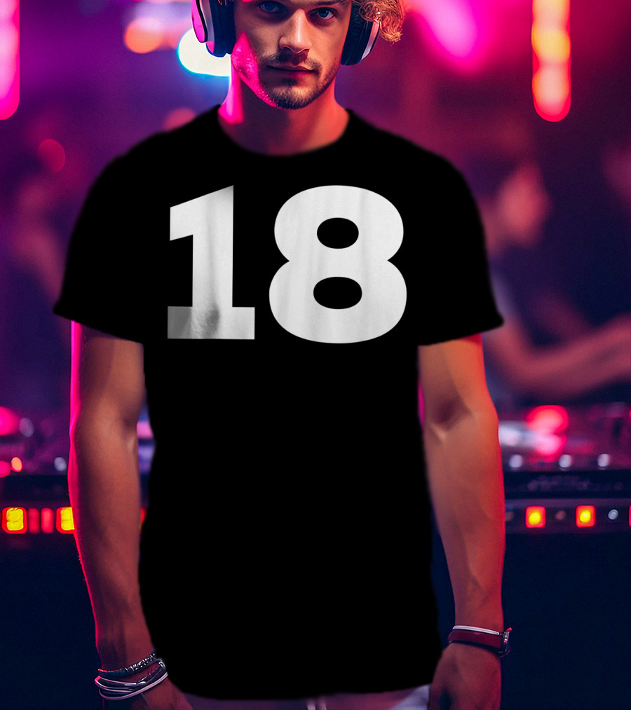Number 18 Sport Team Fan Jersey Style Group T-Shirt