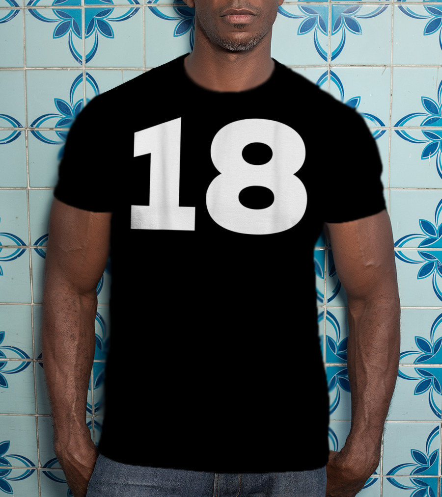 Number 18 Sport Team Fan Jersey Style Group T-Shirt