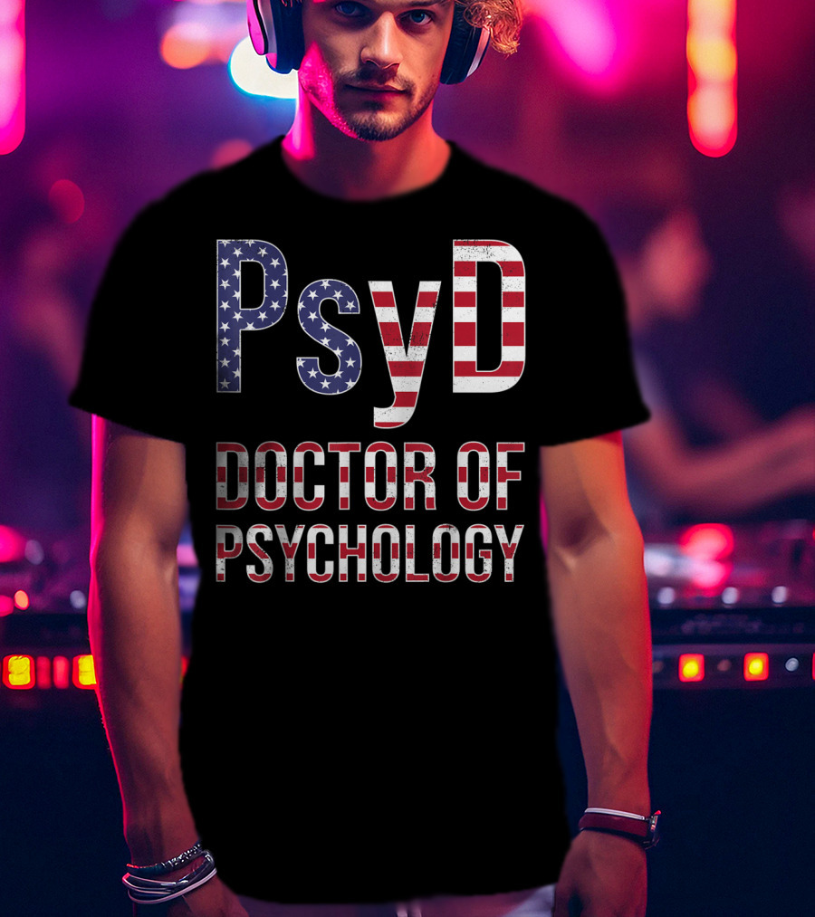 Psyd Doctor Of Psychology American Flag T-Shirt