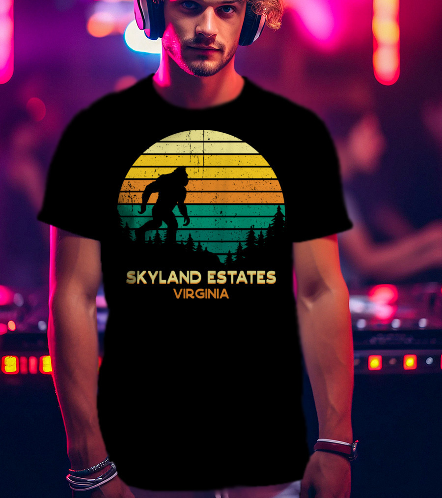 Skyland Estates Virginia Bigfoot Retro Sunset T-Shirt