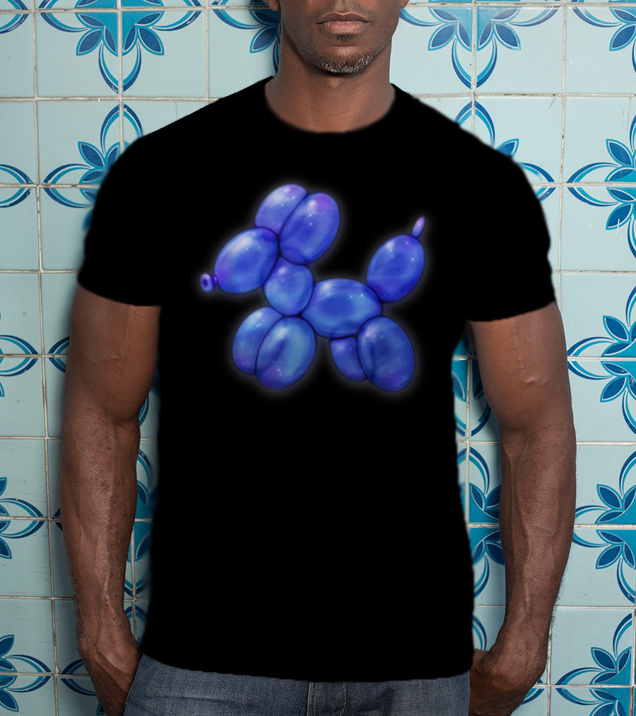Blue Balloon Animal Dog Pastel Goth Aesthetic T-Shirt