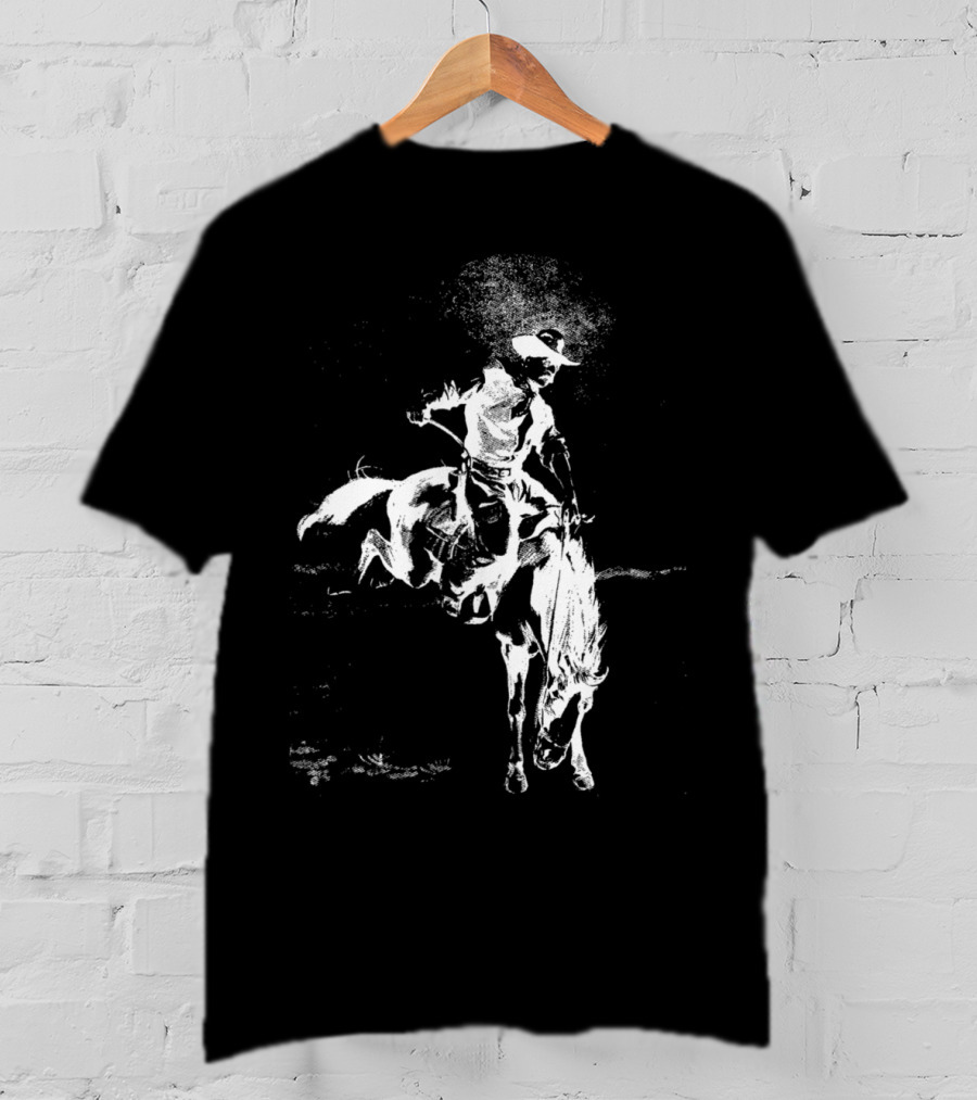 Cowboy Rodeo Horse Vintage Cowboy Riding A Horse T-Shirt