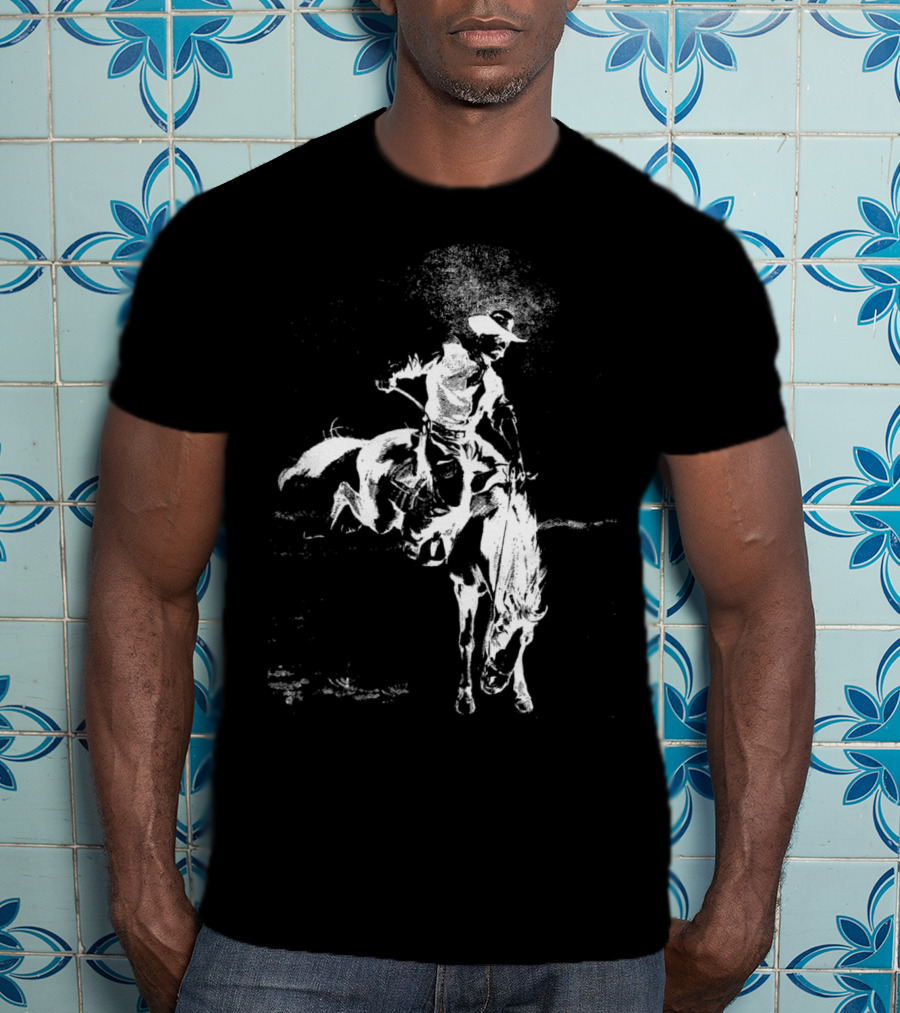 Cowboy Rodeo Horse Vintage Cowboy Riding A Horse T-Shirt