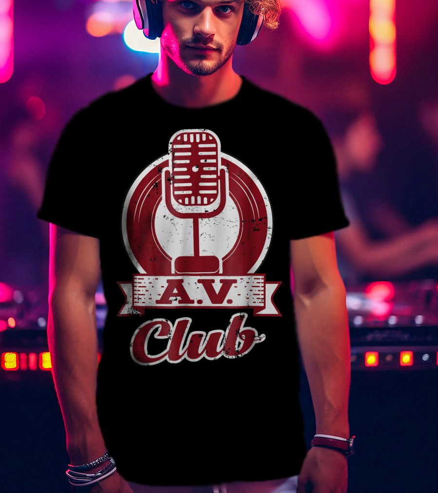 A.V. Club Vintage Microphone Emblem T-Shirt