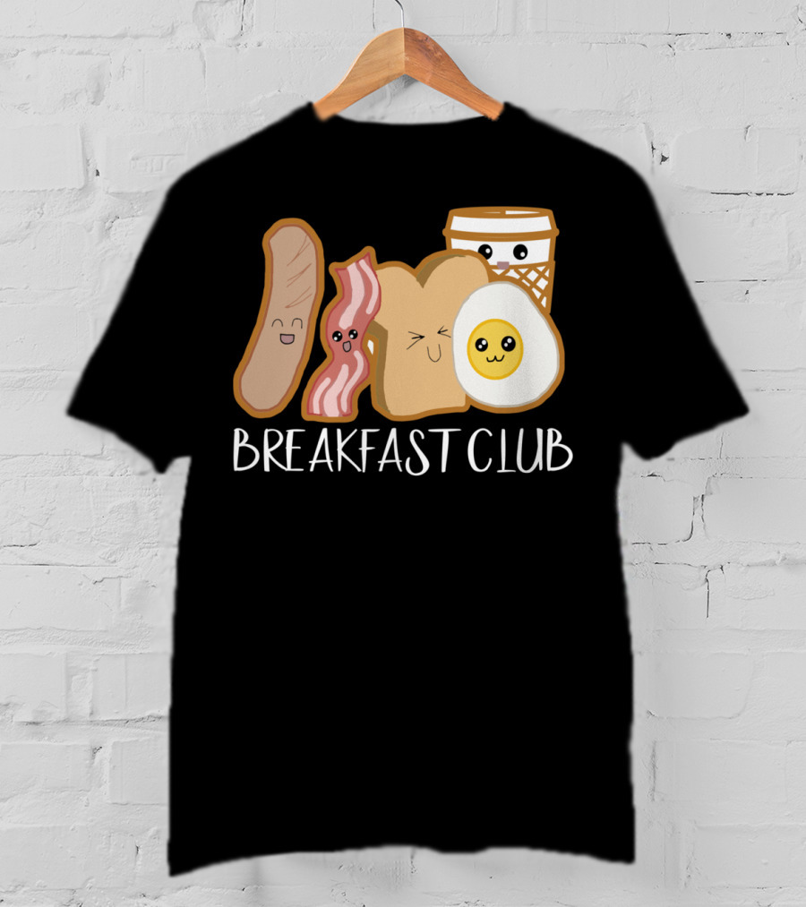 Kawaii Breakfast Club Funny Foodie Adorable Cartoon Food Faces T-Shirt