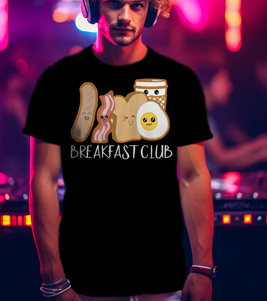 Kawaii Breakfast Club Funny Foodie Adorable Cartoon Food Faces T-Shirt