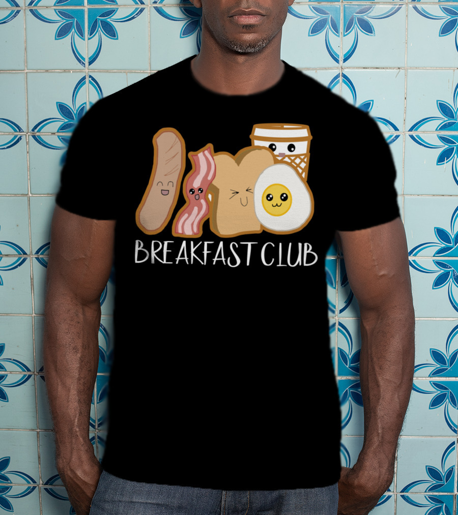 Kawaii Breakfast Club Funny Foodie Adorable Cartoon Food Faces T-Shirt