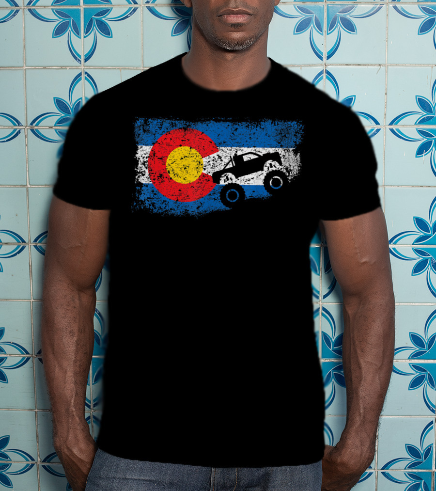 Monster Truck Colorado 4X4 Club Flag Iconic Off-Road Adventure T-Shirt