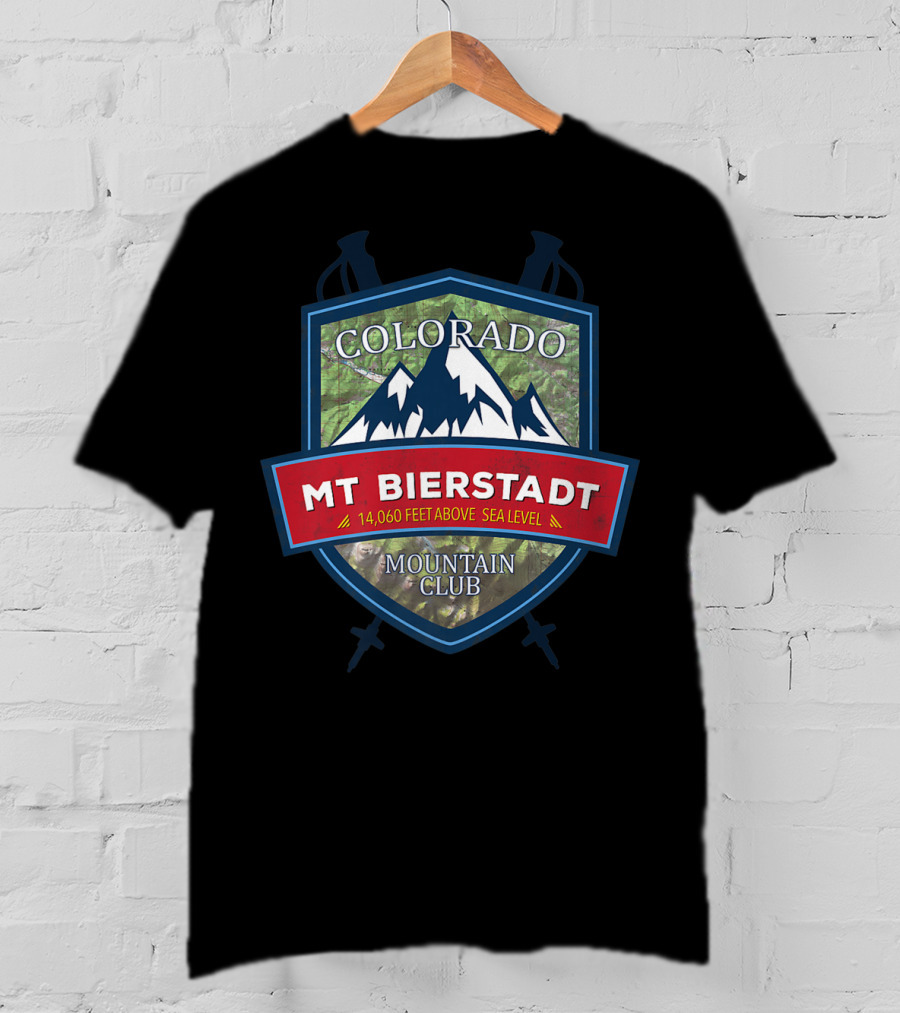 Colorado Mt Bierstadt 14,060 Feet Above Sea Level Mountain Club Hiking T-Shirt