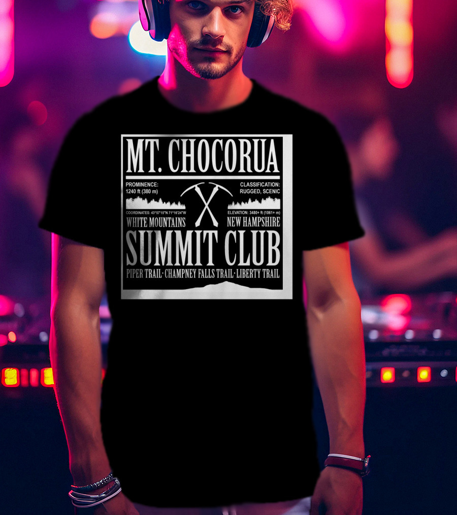 Mt Chocorua White Mountains New Hampshire Summit Club Piper Trail Champney Falls Trail Liberty Trail Rugged Scenic T-Shirt