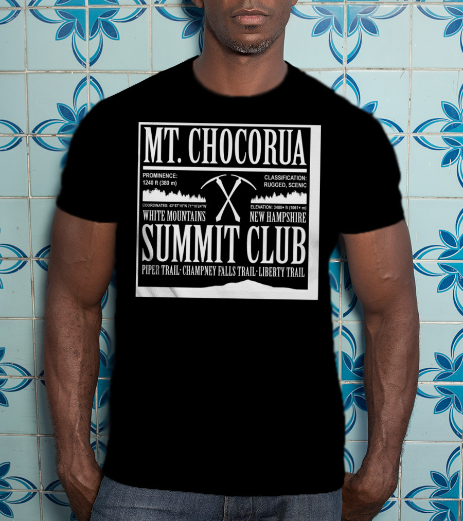 Mt Chocorua White Mountains New Hampshire Summit Club Piper Trail Champney Falls Trail Liberty Trail Rugged Scenic T-Shirt