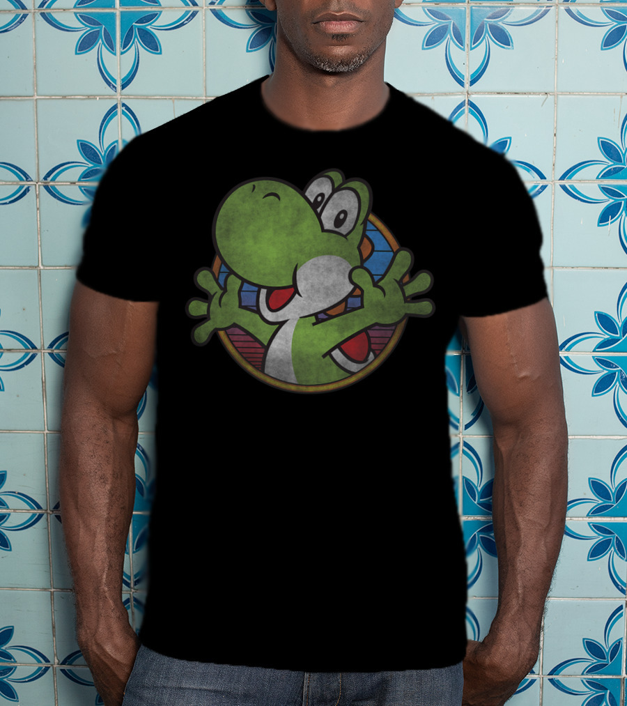 Super Mario Yoshi Colorful Circle Emblem T-Shirt