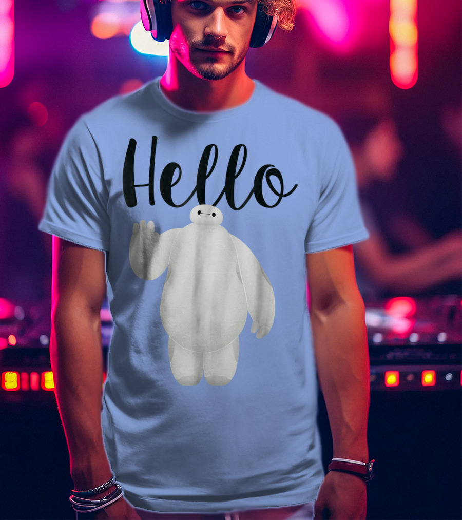 Disney Big Hero 6 Baymax Hello Wave Greetings T-Shirt