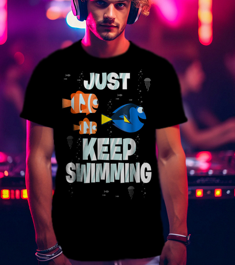 Disney Finding Dory Just Keep Swimming With Marlin And Nemo T-Shirt