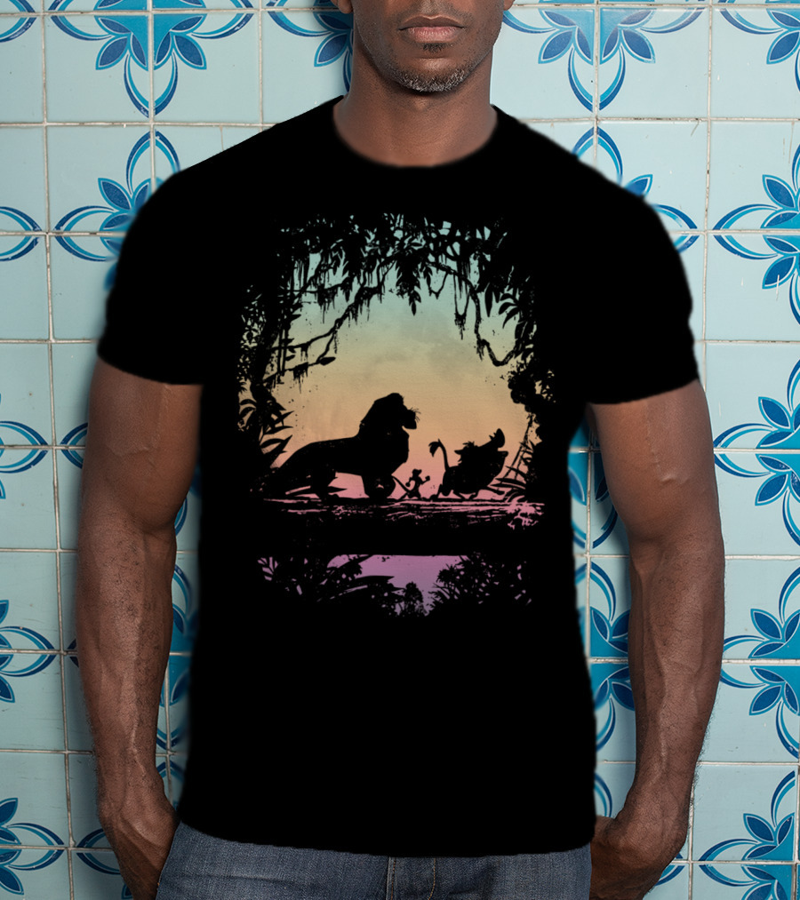 Disney Lion King Gradient Jungle Adventure Silhouette Trio T-Shirt