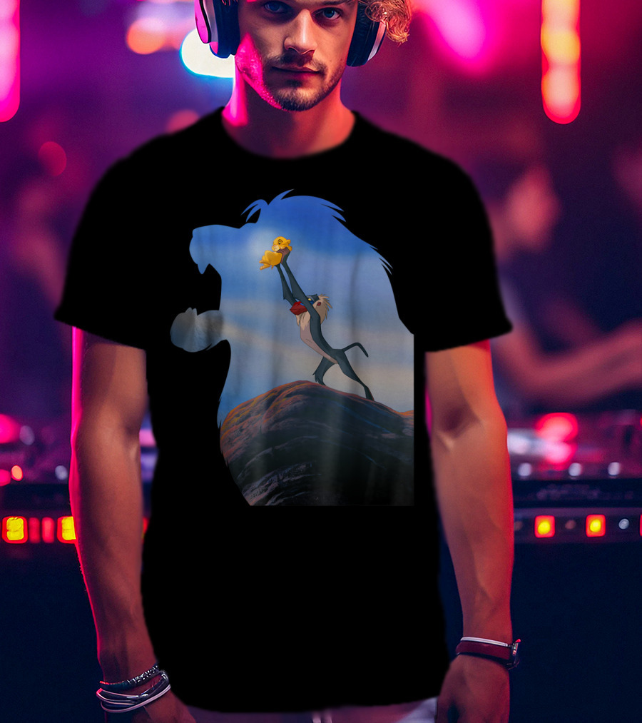 Disney Lion King Rafiki Lifting Baby Simba In Lion T-Shirt