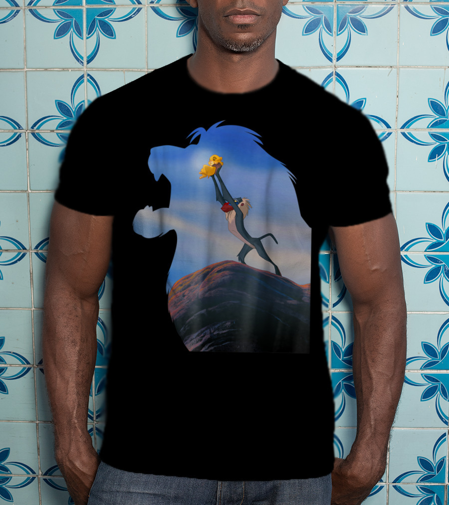 Disney Lion King Rafiki Lifting Baby Simba In Lion T-Shirt