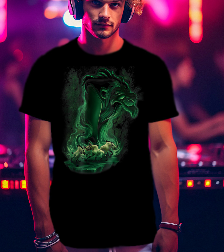 Disney Lion King Scar And Hyenas Green Smoke T-Shirt