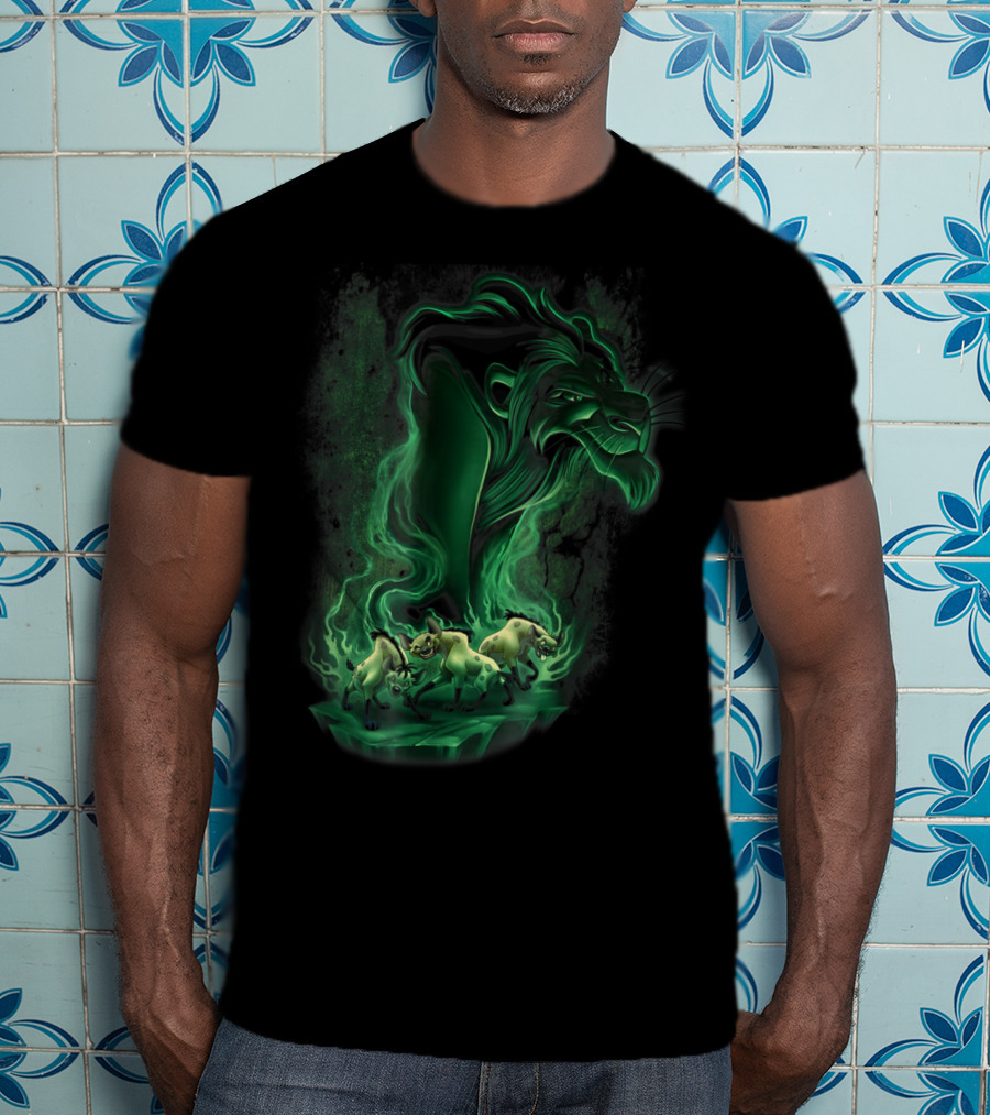 Disney Lion King Scar And Hyenas Green Smoke T-Shirt