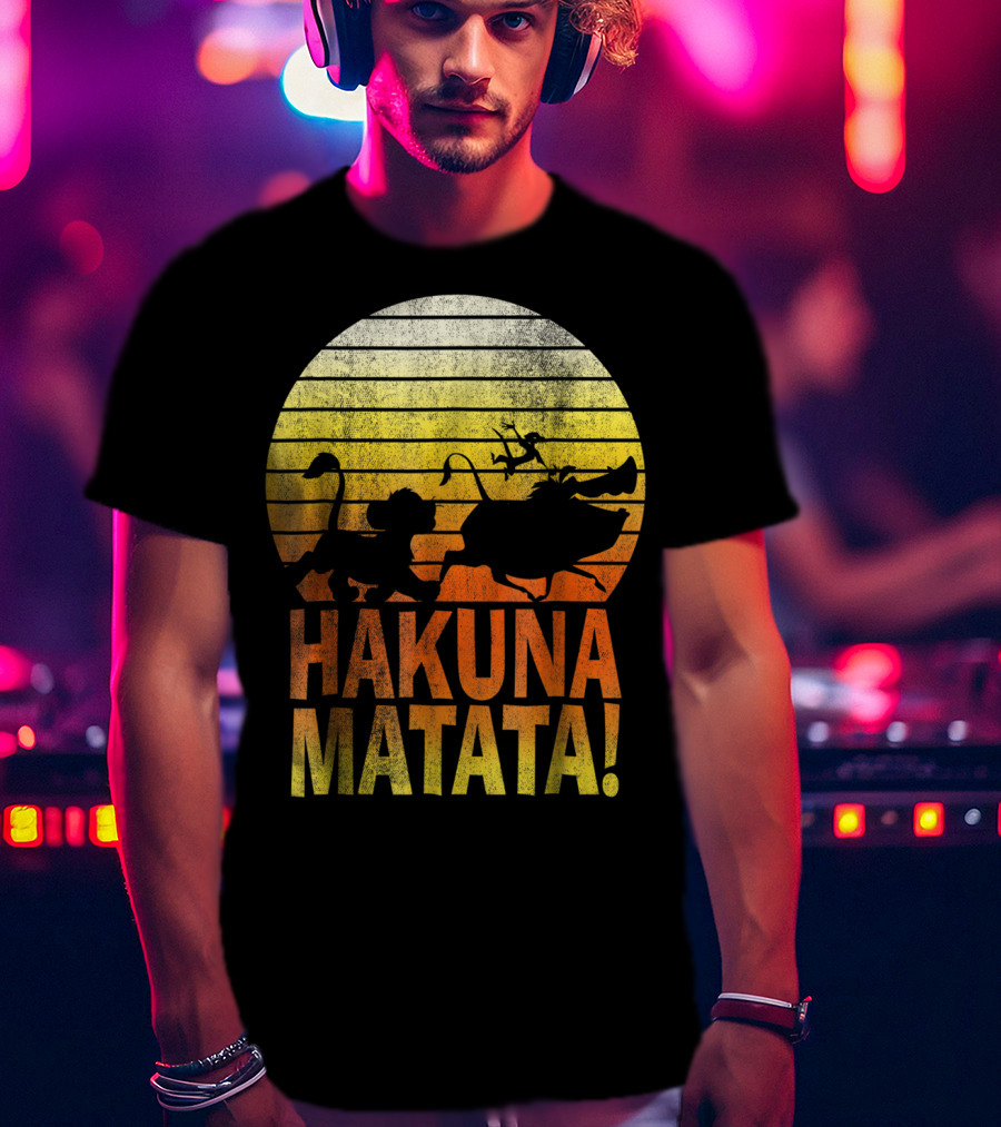 Disney Lion King Simba Pumbaa Timon Hakuna Matata Sunset T-Shirt