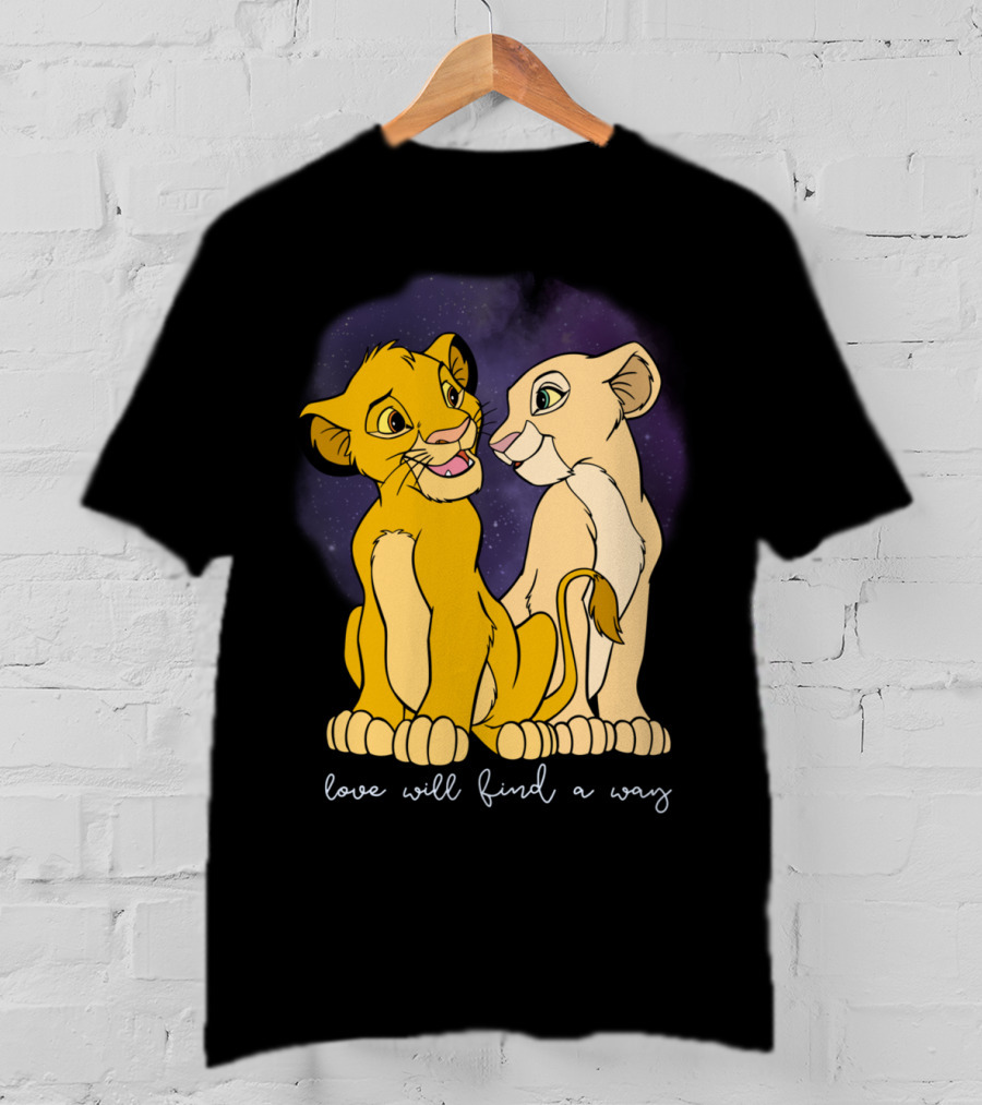 Simba Nala Love Will Find A Way Disney Lion King Valentines T-Shirt