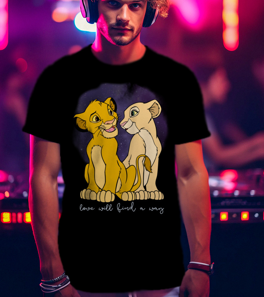 Simba Nala Love Will Find A Way Disney Lion King Valentines T-Shirt