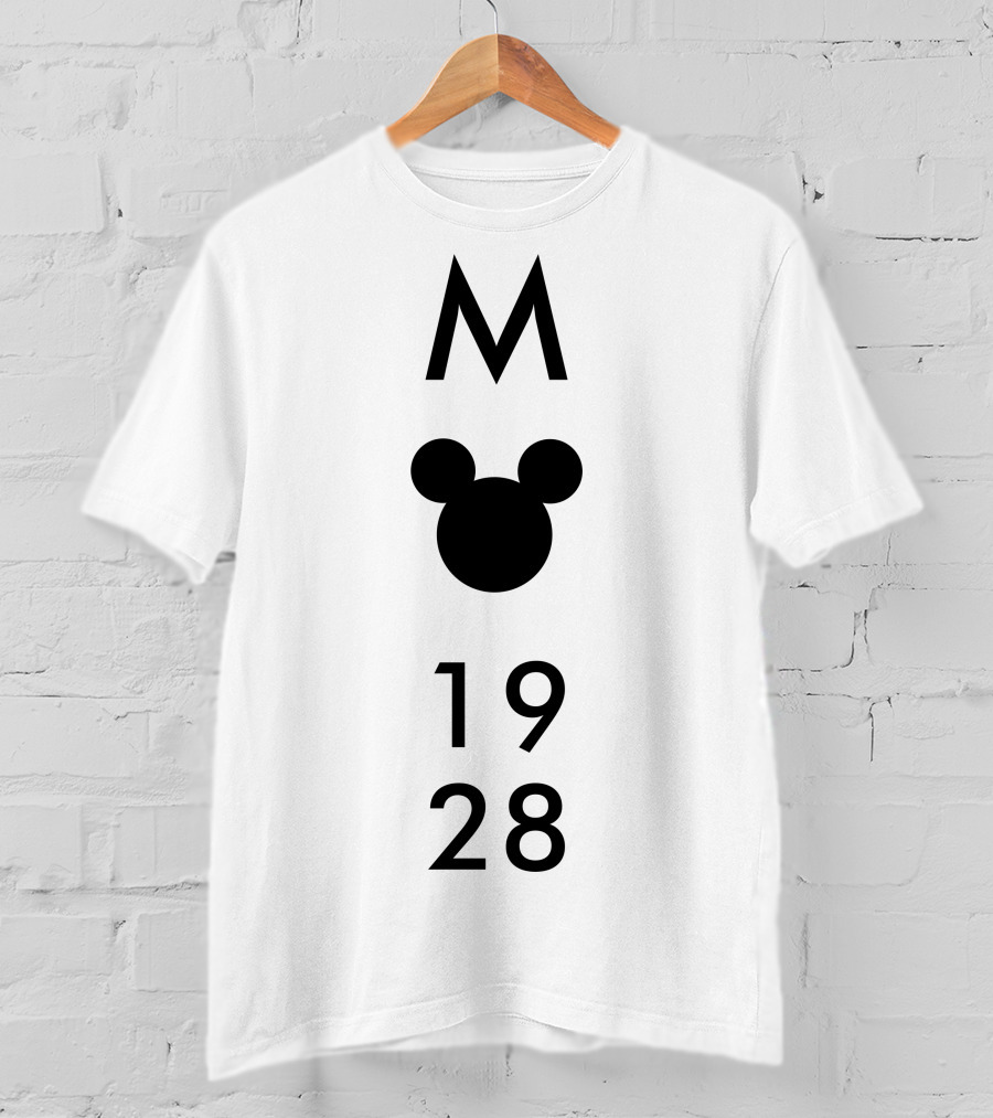 Mickey Mouse 1928 Iconic Disney M Logo Head T-Shirt