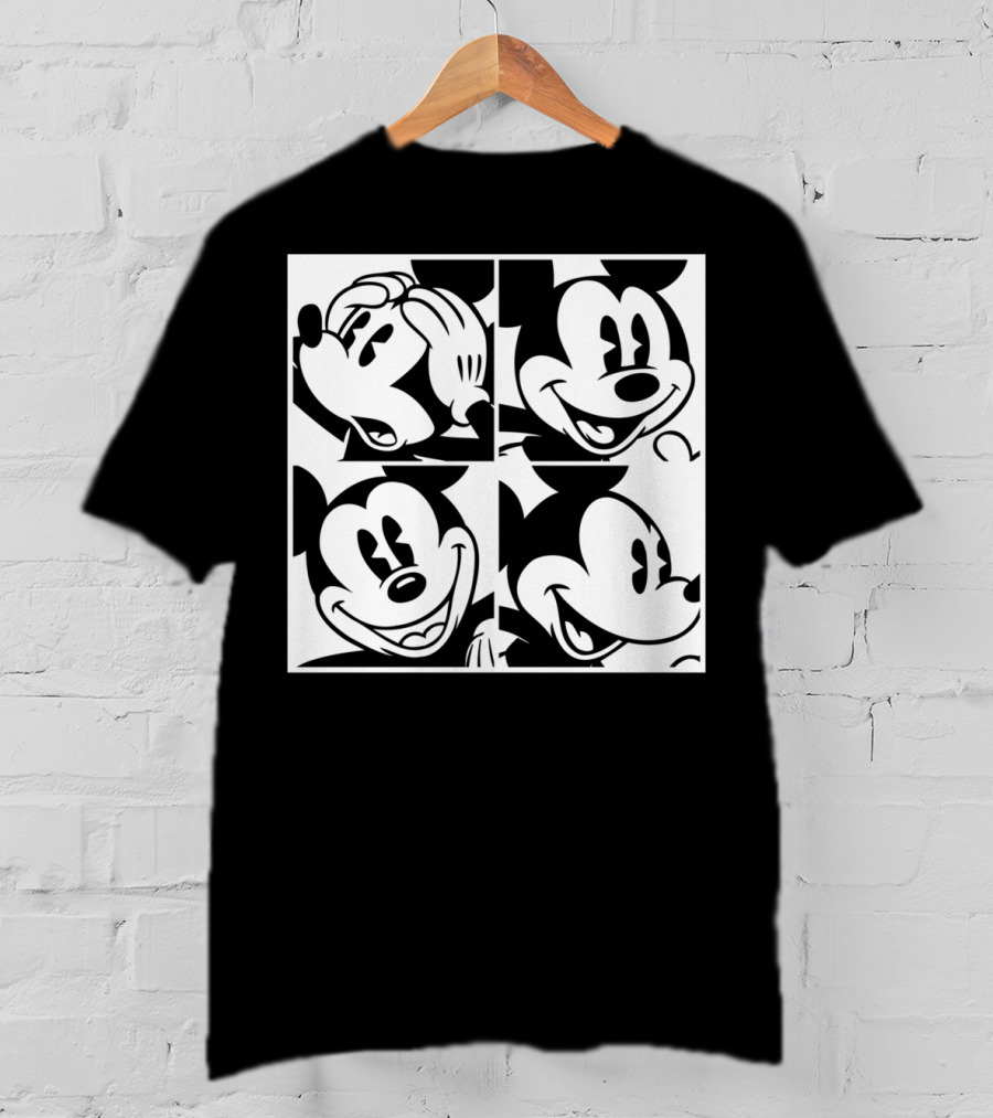 Disney Mickey Mouse Classic Expressions In Four Squares T-Shirt