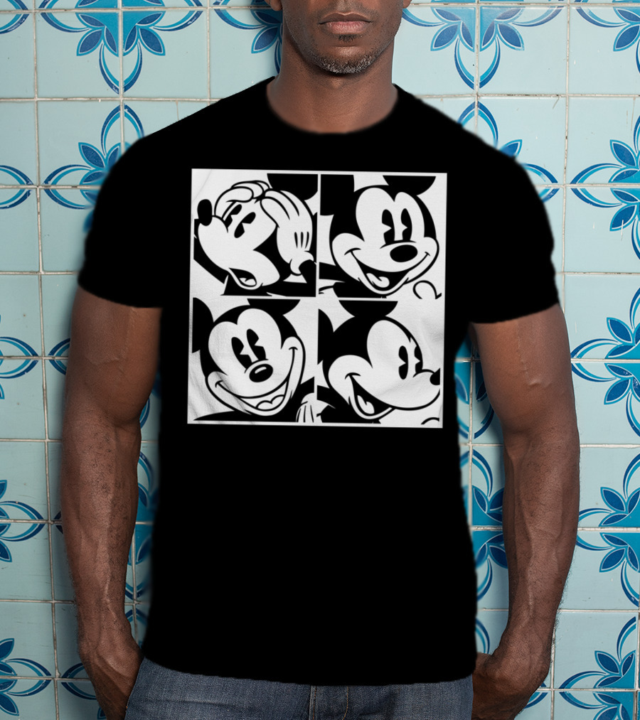 Disney Mickey Mouse Classic Expressions In Four Squares T-Shirt