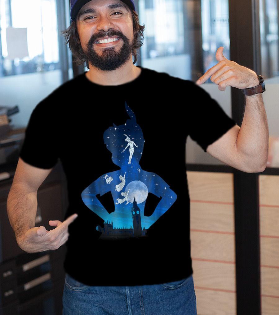 Disney Peter Pan London Night Sky Silhouette Flight T-Shirt
