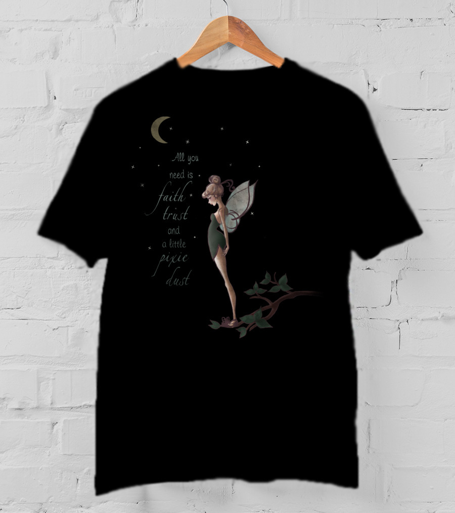 Disney Tinker Bell Faith Trust Pixie Dust Moon And Stars T-Shirt