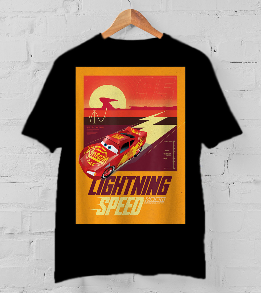 Lightning Speed Disney Pixar Cars McQueen 95 Racing Legends T-Shirt