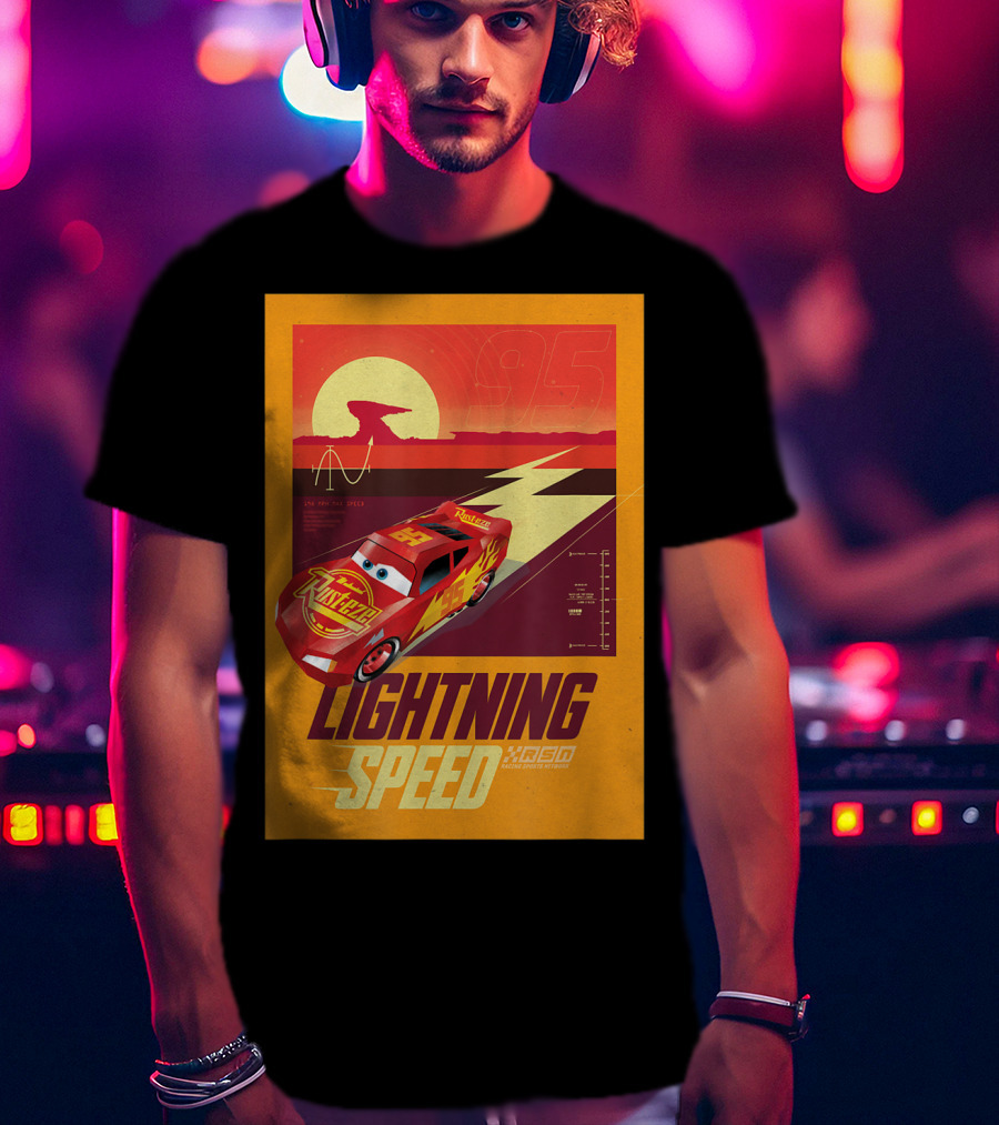 Lightning Speed Disney Pixar Cars McQueen 95 Racing Legends T-Shirt