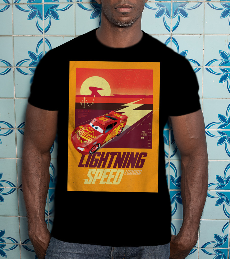 Lightning Speed Disney Pixar Cars McQueen 95 Racing Legends T-Shirt